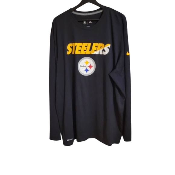 Nike Dri Fit Black Steelers Lomg Sleeve Shirt - Picture 1 of 6